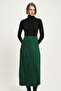 Emerald Shirred Fabric Pleated Satin Skirt 4070 R3-H-K3 - 5