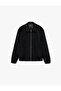 Regular Fit Long Sleeve Pocket Cotton Shirt Collar Zippered Corded Fabric Velvet Jacket - 3