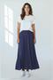 Women's Modal Fabric Elastic Waist Midi Skirt - 4