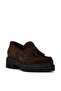 Women's Genuine Suede Brown Tasseled Loafer - 6