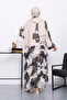 Black Patterned Layered Chiffon Dress - 3