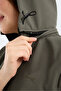Heat Control Women's Removable Hooded Khaki Coat & Jacket - 5