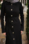 Black Buttoned Knitwear Dress - 4