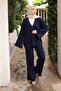 Navy Blue Thessaloniki Knitted Cardigan Trouser Knitwear Set