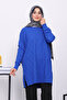 Cobalt Blue Cold Yarn Mercerized Knitwear Tunic - 3