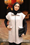 Beige Scuba Vest with Elastic Cuffs and Waist Stopper Pockets