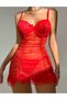 lingerie for women sexy slutty Heart Mesh See Through Lingerie Babydoll Sleepwear Sleeveless Ruffle