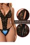babydoll lingerie for women naughty sexy slutty crotchless lingerie outfits lace body suits Black L - 4