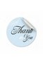 Pastel Blue & Leaf Patterned'Thank You' Sticker (4X4Cm) - 48 Pieces |   Ferah Bir Thank You
