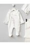 Pleated Floral Embroidered 3-Piece Organic Hospital Discharge Set 100% Cotton Newborn Baby Girl - 6