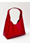 Women's Red Hand and Shoulder Bag with Snap Closure and Zippered Interior Compartment - 3