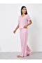 Ditsy Floral Pointelle Dropped Shoulder T-Shirt and Wide Leg Pyjama Set - 2
