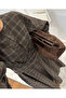 Plaid Patterned Midi Dress with Belt - 3