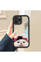 iPhone 14 Pro Compatible Drop-Resistant Black Silicone Case with Mirror Surface and Evil Cat Patterns - 2