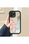 iPhone 16 Pro Compatible Drop Resistant Black Silicone Case Mirror Face Tulip Patterns - 2