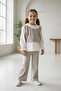 My Little One's Heart Patterned Stone 3-Piece Girl's Set - Beige