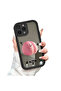 iPhone 16 Pro Compatible Drop-Resistant Black Silicone Case Mirror-Faced Fruit Patterns - 3