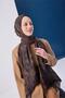 Viscose Blended Mayda Shawl Dark Mink-Brown Patterned Tok Duruşlu 190X70