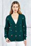 Women's Knitwear Cardigan Flower Standard Size Emerald Green