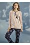 New Season Women's 3 Button Crew Neck Viscose Pajama Set 35924 - 2