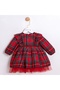 Baby Girl Plaid Tulle Detailed Cotton Lined Long Sleeve Dress (6–24 Months) - 5