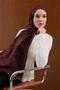 Viscose Blended Mayda Shawl Burgundy Ground Multi-Colored Patterned Tok Duruşlu 190X70 - 5