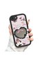 Mirror Phone Case Compatible with iPhone 7/8/Se 2020 2022 Black Silicone Protected Heart Patterns - 4