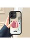 iPhone 16 Compatible Drop-Resistant Black Silicone Case Mirror-Faced Fruit Patterns - 2
