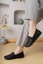 Syg P74 Black Genuine Leather Transparent Sole Women's Shoes - 4