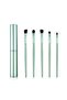 5-Piece Travel Eyeshadow Brush Set, Premium Synthetic Soft Bristles in Green
