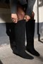 Booby Women's Black Suede Boots with Padded Insole - 7