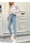 Ns-95794 Estonian Blue Snow Wash Mom Boyfriend Jean Women's Power Lycra Shaping / Sculpting - 3