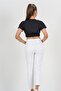 Ns-12584 Women's White Mom Jean Pants - 4