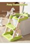 Potty Training Seat Kids Toilet with Step Stool Foldable Potty Chair with Adjustable Height Ladder