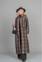 Women's Winter Plaid Checkered Trench Coat Garni Piece Trendy Overcoat Stylish Casual Comfortable Checkered 2630