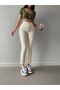 Ns-85471 Women's Beige High Waist Soft Touch Comfortable Fit Mom Jeans - 2