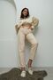 Ns-50888 Women's Vit Beige Mom Jeans Stretch Fabric High Waist Denim Pants