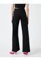 Ns-53237 Women's Black Stretch Fabric Wide Leg Jean Casual Wide Leg Denim Trousers - 3