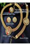 Ethnic 5 Piece Jewelry Set with Stone and Mesh Pattern - 6