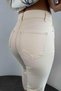 Ns-96169 Women's High Waist Mom Jeans Trousers Ecru - 3