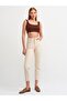 Ns-86129 Women's Ecru Color Mom Jeans