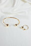Ball Detail Bracelet Ring Set - 3