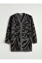 Black V-Neck Patterned Women's Knitwear Cardigan - 5