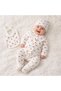 Tiny Heart Patterned Cotton 5 Piece Newborn Baby Girl Hospital Discharge Set - 6