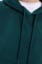Women's Oversized wide cut cotton soft textured basic green k Hooded sweatshirt with fleece inside - 6