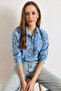 Women's Light Blue Ivy Scalloped Denim Look Shirt Gml-19001409 - 6