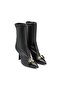 Flexible Genuine Leather Metal Buckle Zippered Non-Slip Sole Boots 040 Nero (Black) - 2