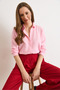 Women's Candy Pink Embroidery Detailed Muslin Shirt Gml-19001333 - 6