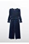Mayoral Abel&Lula Girl's Pleated Pants Set Navy Blue - 3