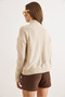 Women's Stone Mock Neck Middle Hair Braided Knitwear Sweater Kzk-19000912 - 3